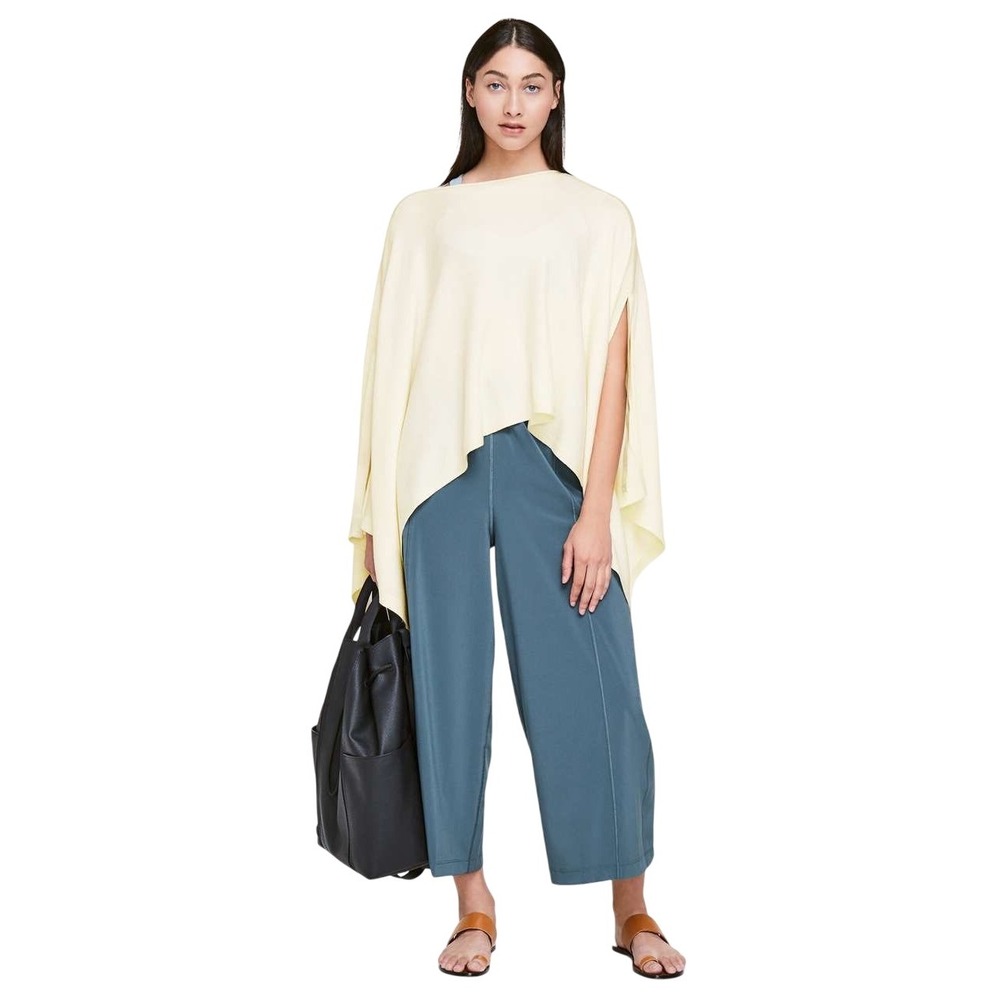 Lululemon Hearts Compass Poncho‎ Light Ivory Cashmere Tencel Blend Cape OS
